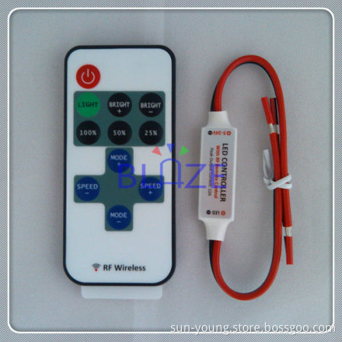 12V Mini RF Remote LED Controller for LED Single Color strip light